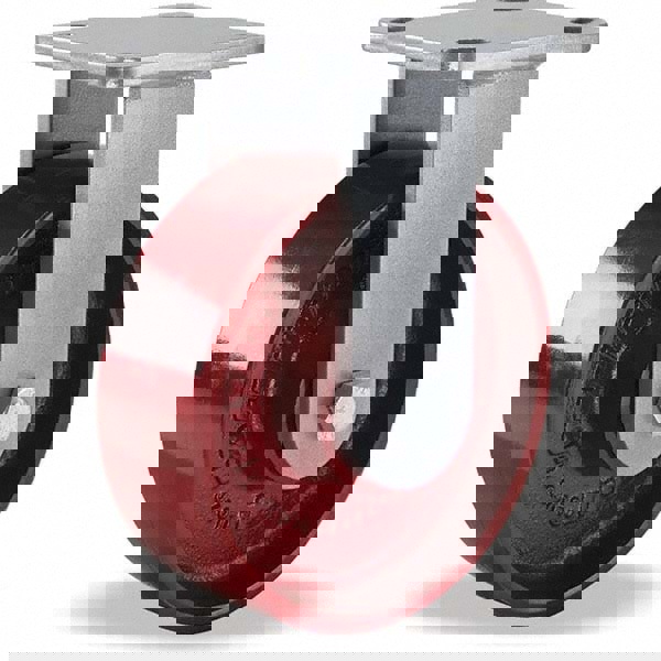 Rigid Top Plate Caster: Cast Iron, 6